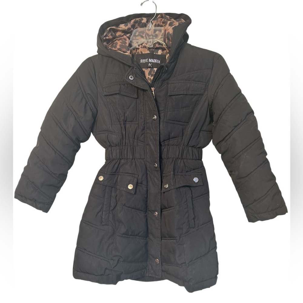 Steve Madden girls’ hooded puffer coat, size S